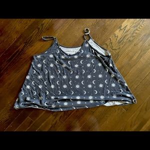Stars and moon oversized crop